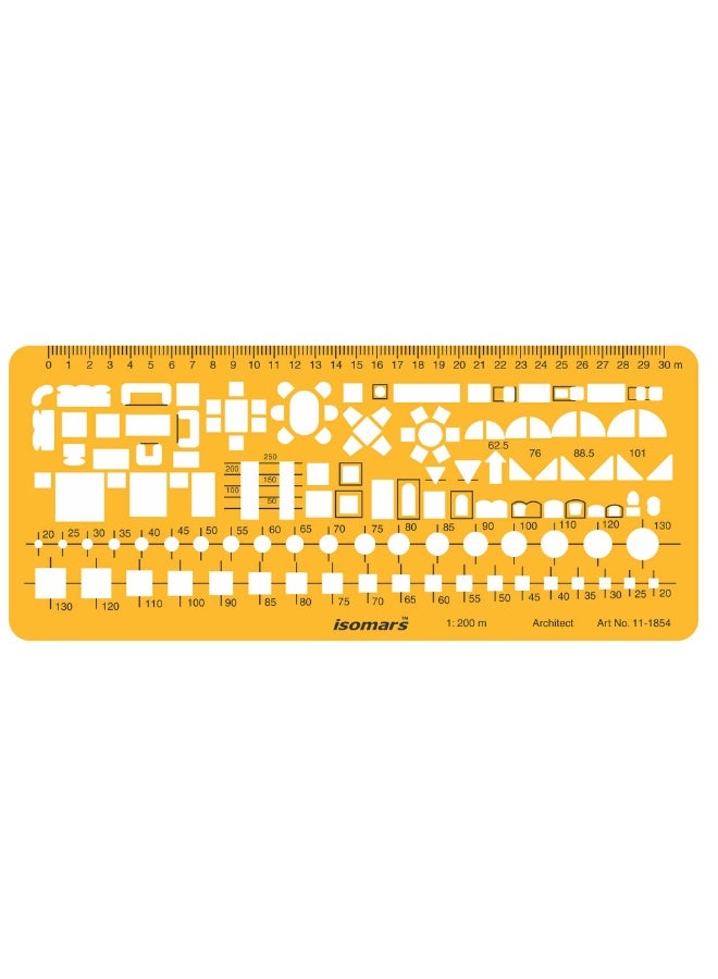 Isomars 1:200 Scale Architectural Drawing Template Stencil - Image 2